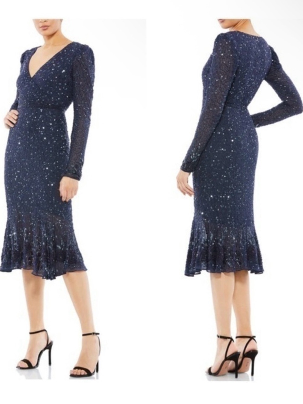 Mac Duggal
NEW MAC DUGGAL SEQUIN GOWN WITH EMBELLISHED HEMLINE AND BELT 16